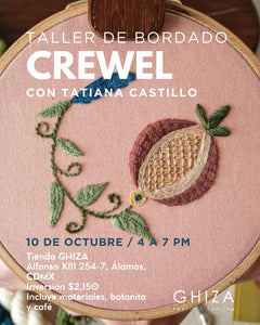 TALLER DE BORDADO CREWEL (PRESENCIAL)